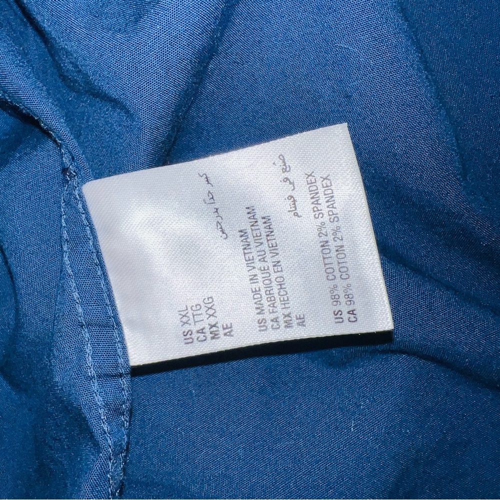 Alfani Dark Blue Casual Button Down Shirt - Picture 7 of 9